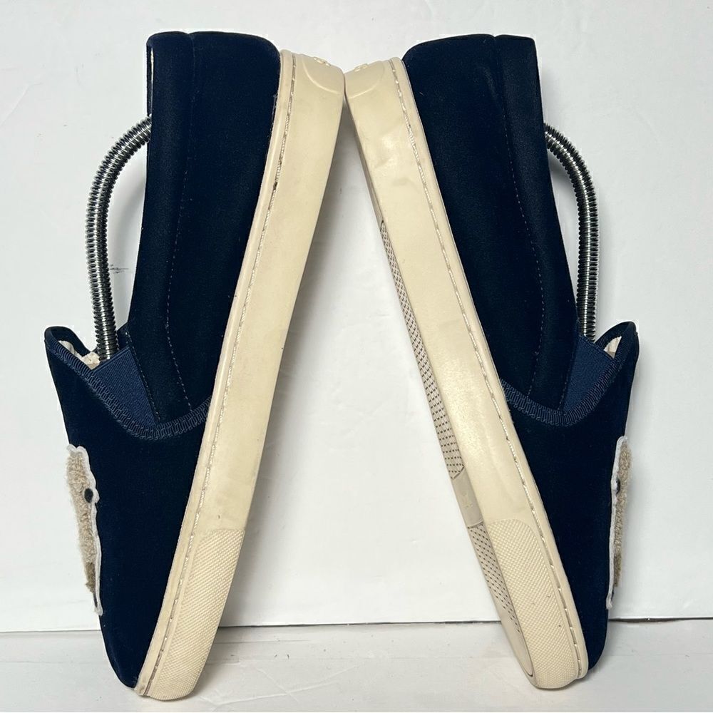 Soludos Womens Velvet Llama Slip On Sneakers Navy Blue 10 - Picture 6 of 11